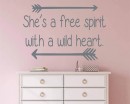 She's a free spirit with a wild heart Wall Decal